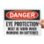 SmartSign 10 x 14 inch Danger - Eye Protection Must Be Worn When Working On Batteries OSHA Metal Sign- 40 mil Laminated Rustproof Aluminum- Red- Black and White