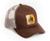 International Harvester IH Tractor Hat with Leather Emblem- Brown Mesh