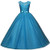 SISAVE Little Girl Dress Kids Princess Formal Wedding Bridesmaid Long Dresses Clothes -Blue- 6-7 Years-