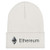 Hogue WS LLC Ethereum Hat -Embroidered Cuffed Beanie- ETH Crypto HODL White