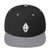 Hogue WS LLC Ethereum Logo Hat -Embroidered Wool Blend Cap- Crypto ETH Black/Silver