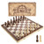 Amerous 15 Inches Magnetic Wooden Chess Set - 2 Extra Queens - Folding Board- Handmade Portable Travel Chess Board Game Sets with Game Pieces Storage Slots - Beginner Chess Set for Kids and Adults