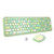 Wireless Keyboard and Mouse Combo- Ultra-Thin 2.4G USB Full Size Keyboard and Mouse Set- Cute 110 Keys Keyboard for PC- Notebook- MacBook- Tablet- Laptop- Windows System -Green Colorful-