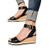 Aniywn Womens Wedge Platform Espadrille Ankle Buckle Strap Open Toe Summer High Heel Sandals Casual Slingback Shoes Black