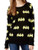 Batman Logo All Over Juniors Sweater DC Comics Batman - Medium Black/Yellow