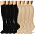 15-20mmHg Compression Socks for Women and Men-8 Pairs Graduated Compression Socks Women 20-30mmhg Knee High for Running-Athletic-Nursing-Varicose Veins-Travel-Pregnancy