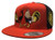 Los dos gallos de Sinaloa Gold Logo Federal hat red Black mesh