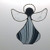 Handcrafted Black/Clear/White Angel Suncatcher Stained Glass Ornament