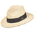 Panama Jack Matte Toyo Straw Safari Sun Hat with 3-Pleat Ribbon Band -Black Band- Large/X-Large-