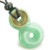 Infinity Magic Knot Lucky Coin and Money Amulet Green Quartz Pendant Necklace