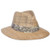 Panama Jack Dos Sombras Matte Seagrass Straw Safari Sun Hat with 3-Pleat Ribbon Band -Tropical Light Brown Band- Small/Medium-