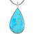 Turquoise Pendant Necklace in Sterling Silver 925  and  Genuine Turquoise -Select Style- -Modern Teardrop-