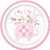 Floral Elephant Round Dessert Plates I Disposable I Pink I 8 Pcs.