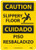 NMC ESC366RB Bilingual OSHA Sign Legend "CAUTION - SLIPPERY FLOOR" with Graphic 10" Length x 14" Height Rigid Plastic Black On Yellow