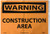 NMC W414PB OSHA Sign Legend "WARNING - CONSTRUCTION AREA" 14" Length x 10" Height Pressure Sensitive Vinyl Black on Orange
