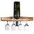 LIANTRAL Corner Mounted Wine Shelf, Wood Wine Rack for Wine Bottles & Stemware Glasses, with 4 Long Stem Glass Holder | Home & Kitchen Décor | Storage Rack (Burlywood)