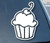 Cupcake 5" White Vinyl Decal Sticker for Car Automobil Window Wall Laptop Notebook Etc.... Any Smooth Surface Such As Windows Bumpers