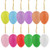 CM 12 Pcs DIY Artificial Plastic Blank Easter Eggs Easter Decor Eggs Hanging Plastic Ornament Eggs with Rope for DIY Painting  and  Craft Art Work Multi Colors