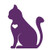 Cat Heart Silhouette - Vinyl - 3" tall -Color- PURPLE- decal laptop tablet skateboard car windows stickers