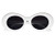 JUSLINK Bold Retro Oval Mod Thick Frame Sunglasses Round Lens Clout Oval Goggles White