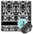 3dRose LLC 8 x 8 x 0.25 Inches Mouse Pad Letter J Personal Monogrammed Mint Blue Black and White Damask Pattern Classy Personalized Initial -mp_154359_1-