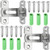 Onwon 2 Sets 90 Degree Right Angle Door Latch Hasp Bending Latch Buckle Bolt Barn Sliding Lock Barrel Bolt with Screws for Doors and Windows