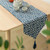 ELVEDO Jacquard Table Runner Blue Dresser Runner Washable Cotton Linen Table Runners with Tassels for Coffee Table Dining Room Table Bedroom Party Holiday 13x48inch