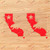 California Bear Map Decal Sticker Vinyl Outline Cali Republic CA - 2 Pack Red 6 Inches - for Car Boat Laptop Window No Background