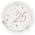 Creative Converting 8 Count 25th Anniversary Paper Dessert Plates 7" Sparkle and Shine Silver