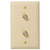 AUDIOVOX VH128VN Almond Duplex Coaxial Wall Plate