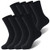 SUTTOS Men's Women's Black Merino Wool Socks Crew Dress Socks 4 Pairs
