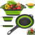 Collapsible Colander with Handle Kitchen Silicone Strainer Colanders Set 2 Pack Folding Strainer for Draining Pasta Fruit Vegetable