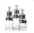 erioctry 1PCS 20ML Empty Refillable Upscale Clear Glass Bottle Essential Oil Elite Fluid Cosmetics Jar Pot Container Vial with Glass Pipette Eye Dropper -Silver-