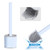 Silicone Toilet Brush and Holder Set Mounted Silicone Toilet Bowl Brush Deep Cleaning Non-Slip Long Plastic Handle Bendable Brush Head Clean Toilet Corner Easily Silicon Brush-Sky Blue-