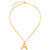 ChainsPro Gold Letter A Necklace Bamboo Initial 14inches Layered Necklaces for Teen Girls Choker -Letter A-