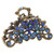 Retro Flowers Hair Claw Clip for Women Lady Vintage Alloy Rhinestone Hair Jaw Clips Hairpin Fancy Hair Barrette Clamp -Blue-