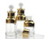 1PCS Empty Refillable Upscale Clear Glass Bottle Aromatherapy Perfume Essential Oil Elite Fluid Cosmetic Jar Pot Container Vial with Glass Pipette Eye Dropper -50ml Gold-