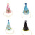 4 colors Fun Celebration Party Cone Hats for Kids Birthday Party and DIY Crafts - with Lovely Pom Poms for Children
