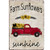 TISOSO Farm Sunflower Sunshine Red Truck Vintage Tin Bar Sign Farmhouse Kitchen Wall Country Home Decor for Living Room Bedroom Decoration 8X12Inch