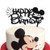 Happy 3rd Birthday Black Glitter Mickey Mouse Cake Topper 3 Three Years Old Party Decorations Supplies for Baby Boys Girls