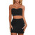 ARCSSAI Women's Sexy Bodycon Sleeveless Ruched Cutout Mini 2-Piece Club Dress -Black L-