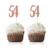 Rose Gold 54th Birthday Cupcake Topper 24-Pack Number 54 Glitter Happy Birthday Party Cupcake Toppers Decorations
