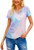 Hibluco Womens T Shirts V Neck Short Sleeve Tshirts Summer Tops Side Split Purple