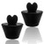 WORCAS -2PCS- Tub Stopper Bathroom Sink Drain Plug Universal Silicone Drain Stopper Bath Plug for Kitchen Bathtub Sink Drains -2Black-Heart--