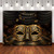 Masquerade Backdrop Mardi Gras Carnival Golden Mask Photography Background Dark Retro Floor Stage Party Decoration 7x5FT