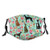 Greyhound Floral Cute Dog Mint Vintage Face Mask With Filter Pocket Washable Reusable Face Bandanas Balaclava With 2 Pcs Filters