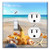 WIRESTER Double Gang-1 Duplex Outlet Cover and 1 Toggle Light Switch Plate-Wall Plate Cover - Seashells On The Beach