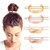 4 Pieces Hair Cuff Clips BENBO Round Top Hair Stick Bun Holder Feather Hair Cuff Bun High Polished Metal Hair Bun Cage Ponytail Cuffs Wedding Hair Accessories for Women Girls -Gold Rose Gold-