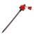 PIXNOR Vintage Wood Hair Sticks Red Flower Chinese Japanese Hair Pins Picks Handmade Long Fork Pen Hairpins Sticks Clips Barrettes for Wedding Women Girls Hair Accessory