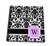 3dRose db_154398_3 Personal Initial W Monogrammed Pink Black and White Damask Pattern Girly Stylish Personalized Letter Mini Notepad 4" x 4"